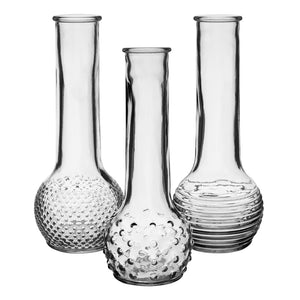 8.5" Dot-Dash Bud Vase - Crystal