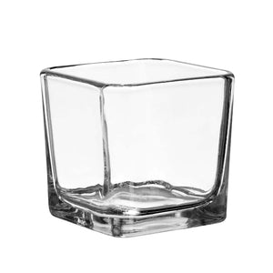 Wooden Vase, 6x6x6 Vase w/ hard plastic square liner insert 16 pieces/pack