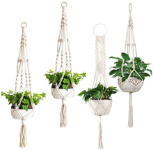 Load image into Gallery viewer, Plant Hanger Set of 2 Indoor Hanging Planter, Handmade Hanging Plant Holder- 43 Inch, 4 Legs Boho Chic