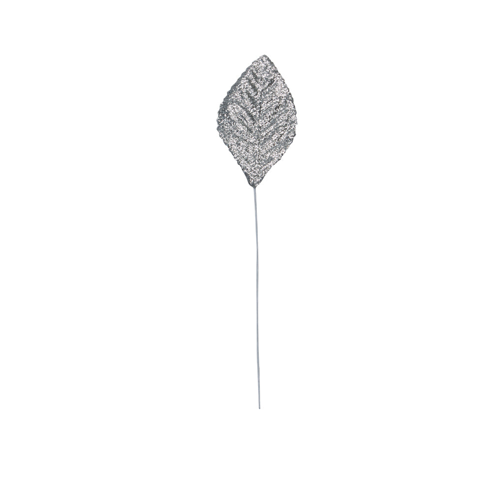 Atlantic Never Wilt™ Corsage Leaf, Glitter Silver 2-1/4