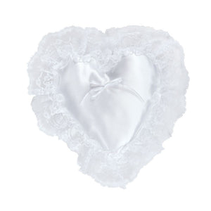 Atlantic Heart Pillow White Lace Ruffle 12-1/2"